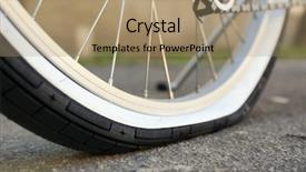  Presentation with tire - PPT layouts enhanced with closeup view of bicycle flat background and a coral colored foreground