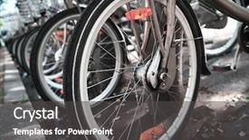  Presentation with honey bee closeup view - PPT theme enhanced with closeup view of bicycle wheel background and a dark gray colored foreground