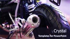  Presentation with bike - Beautiful PPT theme featuring closeup view of bike backdrop and a wine colored foreground