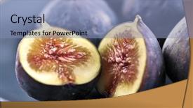  Presentation with fruit fig - PPT theme enhanced with closeup view of figs sliced background and a light blue colored foreground
