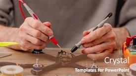  Presentation with quadcopter - Amazing slide deck having closeup-view-of-man-hands backdrop and a tawny brown colored foreground