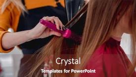  Presentation with long hair - Amazing presentation design having closeup-view-of-streightening-long backdrop and a tawny brown colored foreground