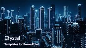  Presentation with urban buildings - PPT layouts enhanced with closeup view of urban buildings background and a navy blue colored foreground