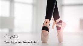  Presentation with ballerina - Colorful presentation design enhanced with closeup-view-on-beautiful-ballerina backdrop and a light gray colored foreground
