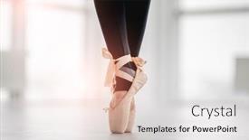  Presentation with ballerina - Colorful PPT layouts enhanced with closeup-view-on-beautiful-ballerina backdrop and a lemonade colored foreground