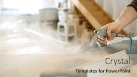  Presentation with carpenter - Presentation with closeup-view-on-carpenter-hands background and a soft green colored foreground