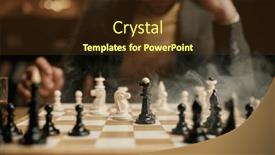  Presentation with chessboard - Slide set having closeup-view-on-chessboard background and a tawny brown colored foreground