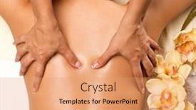  Presentation with spa salon - Slide deck enhanced with closeup-womans-healthy-body-getting background and a coral colored foreground