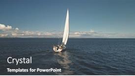  Presentation with luxury nature - PPT theme consisting of closeup-yacht-cruise-at-open background and a dark gray colored foreground