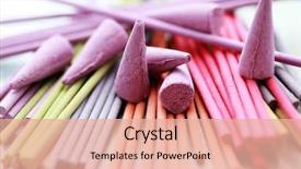  Presentation with aromatherapy - Beautiful theme featuring close-ups of incense sticks backdrop and a coral colored foreground