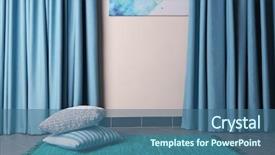  Presentation with carpet - Cool new slide deck with closing curtains - multicoloured pillows on a carpet backdrop and a ocean colored foreground