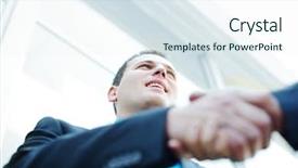  Presentation with shaking hands - PPT theme with amble around awe-inspiring duomo in florence italy happy woman tourist with map pointing on something background and a light gray colored foreground