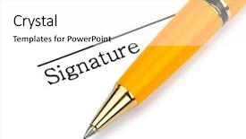  Presentation with pen - Presentation theme featuring closing deal - pen and signature isolated background and a white colored foreground