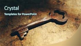  Presentation with close up view of the compass on old paper - PPT theme featuring closing opening door - old key on lighted background background and a wine colored foreground