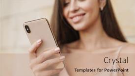  Presentation with outdoors - Theme consisting of closr-up-of-a-smiling background and a coral colored foreground