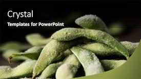  Presentation with frozen edamame soybeans japanese soybeans - Colorful slides enhanced with closuep-of-a-pile backdrop and a black colored foreground