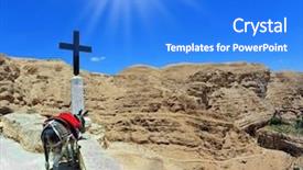  Presentation with black cross - Beautiful slides featuring cloth a large black cross backdrop and a cobalt blue colored foreground