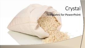  Presentation with basmati rice white rice rice - Amazing slides having cloth bag of rice isolated backdrop and a white colored foreground