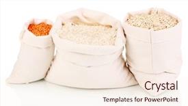  Presentation with plain colors gray texture cloth - Presentation theme enhanced with cloth bags with grain isolated background and a  colored foreground