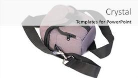  Presentation with case - Presentation theme with cloth-case-for-the-camera background and a white colored foreground