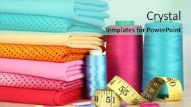  Presentation with fabrics - PPT theme having cloth fabrics close up background and a arctic colored foreground