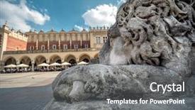  Presentation with poland - Beautiful presentation theme featuring cloth hall krakow poland backdrop and a gray colored foreground