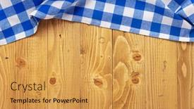  Presentation with table napkin - Audience pleasing slide set consisting of cloth-napkin-at-old-wooden backdrop and a yellow colored foreground