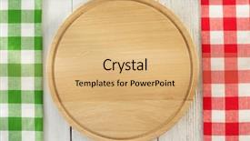  Presentation with napkin - Cool new slide set with cloth napkin on wooden background backdrop and a coral colored foreground