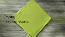  Presentation with table napkin - Colorful PPT theme enhanced with cloth napkin on wooden table backdrop and a yellow colored foreground