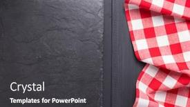  Presentation with table napkin - Beautiful PPT theme featuring cloth-napkin-or-tablecloth-checked backdrop and a dark gray colored foreground
