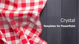  Presentation with table napkin - Audience pleasing slide deck consisting of cloth-napkin-or-tablecloth-checked backdrop and a dark gray colored foreground
