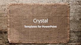  Presentation with canvas - Presentation theme having cloth patch - burlap canvas with lacerate edges background and a tawny brown colored foreground