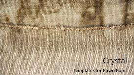  Presentation with natural - Amazing PPT layouts having cloth patch - grunge background with natural brown backdrop and a mint green colored foreground