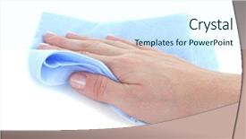  Presentation with blue - Cool new PPT theme with fashion show - course review - woman watching backdrop and a soft green colored foreground