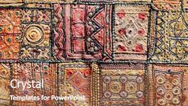  Presentation with patchwork - Cool new presentation design with cloth patch - indian patchwork carpet in rajasthan backdrop and a tawny brown colored foreground