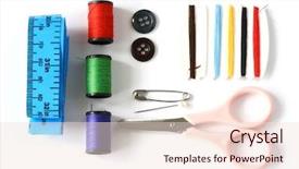  Presentation with emergency kit for survival - Theme with abstract grey color - grunge background with space background and a blonde colored foreground.