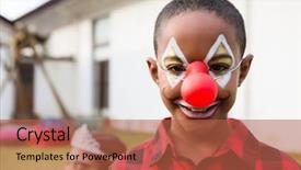  Presentation with birthday boy - Slides featuring cloth patch - portrait of boy with face background and a red colored foreground