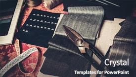  Presentation with custom - Slide deck consisting of cloth samples for custom made background and a dark gray colored foreground