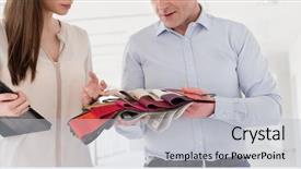  Presentation with new ideas - PPT theme consisting of cloth swatches in new background and a light gray colored foreground