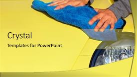  Presentation with hand washing - Slide deck with cloth washing a car background and a yellow colored foreground