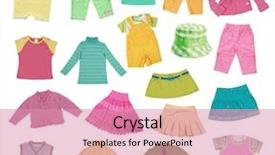  Presentation with clothing - Presentation consisting of child clothes - collection of children's clothing background and a coral colored foreground
