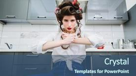  Presentation with clothes - Presentation design consisting of clothes and curlers is ready background and a ocean colored foreground