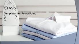  Presentation with iron - Slide deck enhanced with clothes and electric iron background and a light gray colored foreground