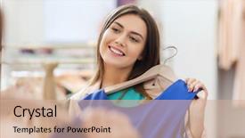  Presentation with people mall - Slides with clothes and looking to mirror background and a coral colored foreground