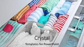  Presentation with baby diapers - Presentation theme consisting of clothes and necessities in baby background and a light gray colored foreground