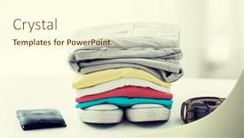  Presentation with personal - Slide set having pants belt wallet and shoes background and a cream colored foreground