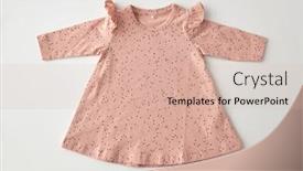  Presentation with baby girl - Presentation design with clothes-babyhood-and-clothing-concept background and a  colored foreground