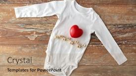  Presentation with baby blocks - Cool new slides with clothes-babyhood-and-clothing-concept backdrop and a coral colored foreground