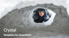  Presentation with cave - PPT theme with clothes boys - young boy hiding background and a  colored foreground