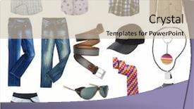  Presentation with clothes - Cool new presentation with clothes collection isolated on white backdrop and a soft green colored foreground